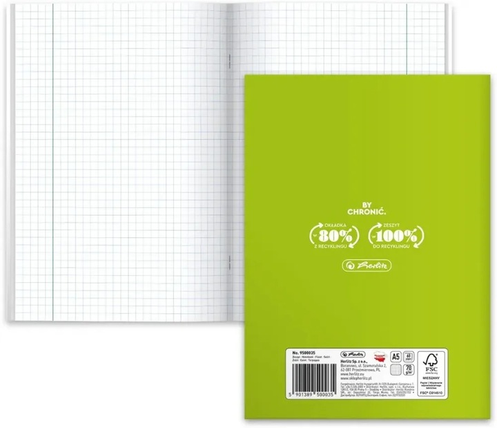 8x Zeszyty tematyczne ze ściągą A5 60 kartek przedmiotowe HERLITZ do szkoły