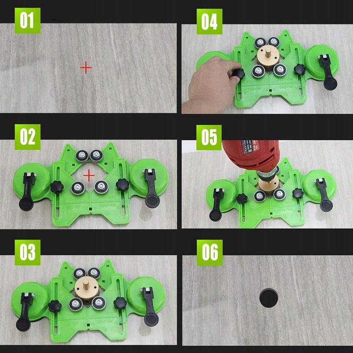 PROWADNICA DO OTWORNIC Z PRZYSSAWKĄ SZABLON DO WIERCENIA OTWORÓW W