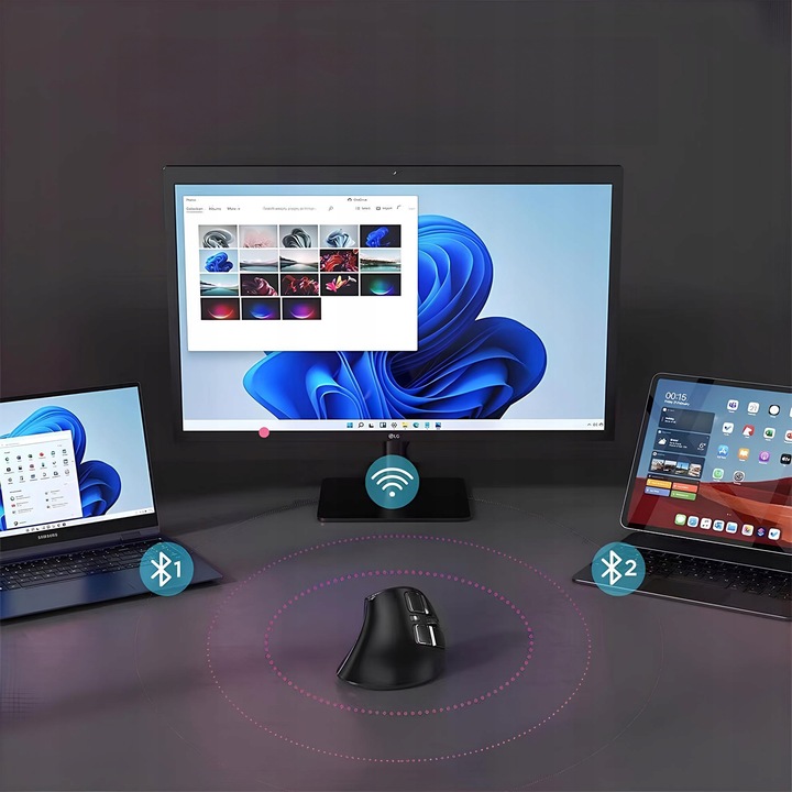 Myszka wertykalna RENEW FORCE pionowa MYSZ bezprzewodowa WiFi Bluetooth PRO