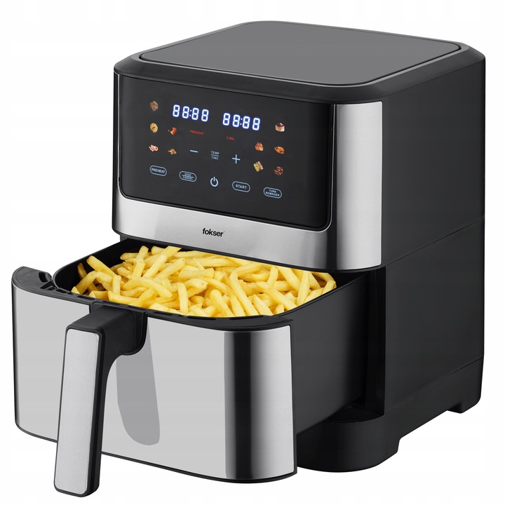 Beztłuszczowa Frytkownica FOKSIER K11 AirFryer XXL 8L 12w1 1800W + PRZEPISY