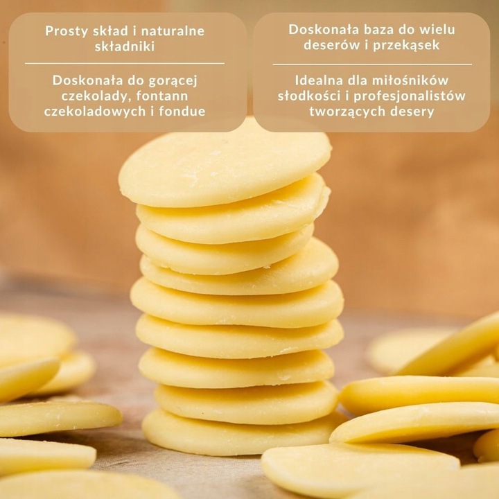 Czekolada BIAŁA 1000g do fontann fondue DESEO BIAŁA CZEKOLADA 1KG