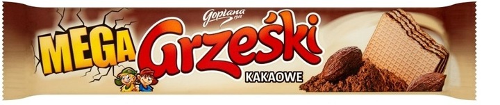 Wafelki Kakaowe z Kremem Grześki Mega 32 x 34 g Wafelek z Nadzieniem