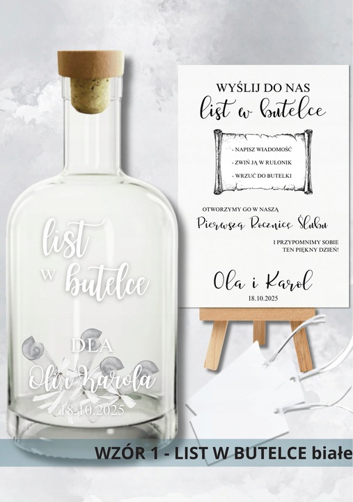 Księga Gości Butelka LIST W BUTELCE Znakomite Wesele Ślub Chrzest Komunia