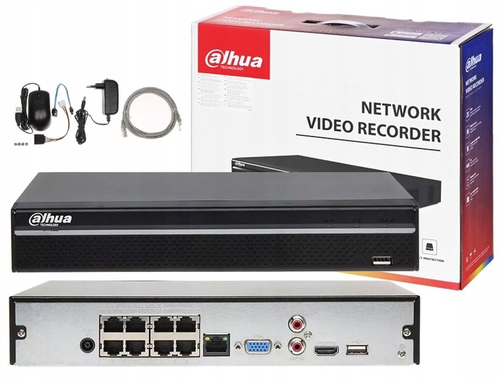 REJESTRATOR IP DAHUA NVR2108HS-8P-4KS3 8xPOE DO 8 KAMER