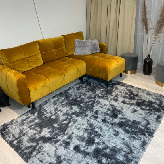 DYWAN PLUSZOWY CIEMNY SZARY MIĘKKI SHAGGY WŁOCHACZ GRUBY 160x220CM