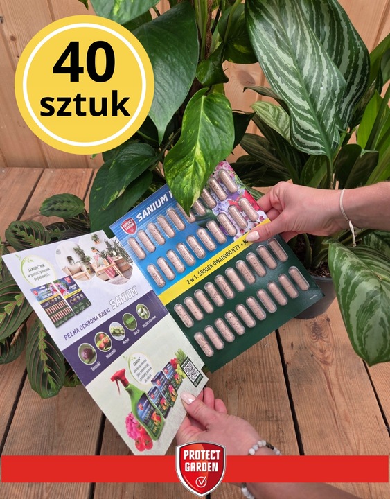 SANIUM PIN 2w1 Pałeczki Owadobójcze + Nawozowe na Ziemiórki MEGAPAKA