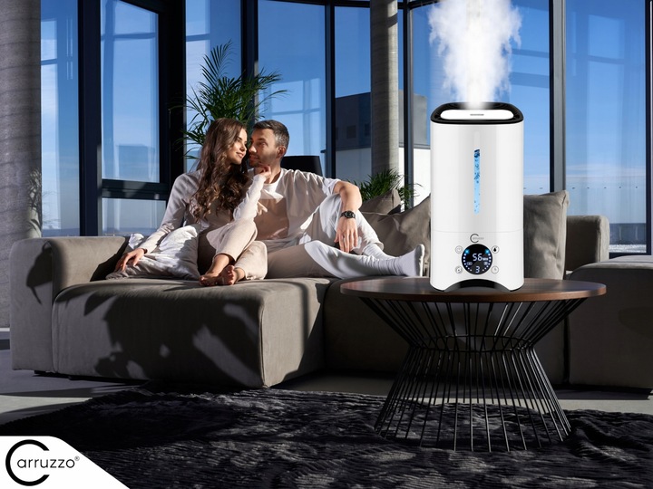 Nawilżacz powietrza AUTOMATYCZNY + AROMATERAPIA 6w1 +12 OLEJKÓW FILTR