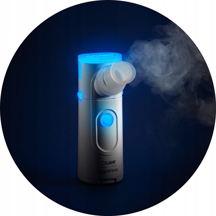 INHALATOR MEMBRANOWY SIATECZKOWY FLAEM LIGHTNEB PRZENOŚNY TRYB NOCNY CICHY