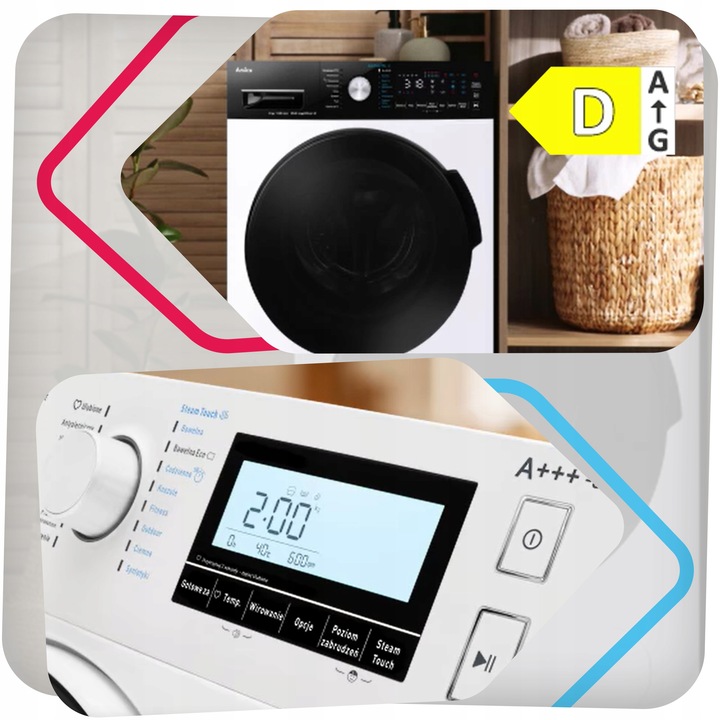 Pralka AMICA GWAS712DL 7kg 1200obr 15programów AutoSensor wymienne