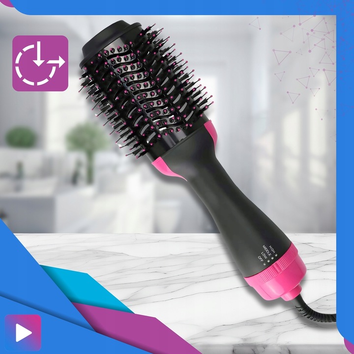 Duża Szczotka Suszarka Lokówka Prostownica Do Stylizacji Włosów 4w1