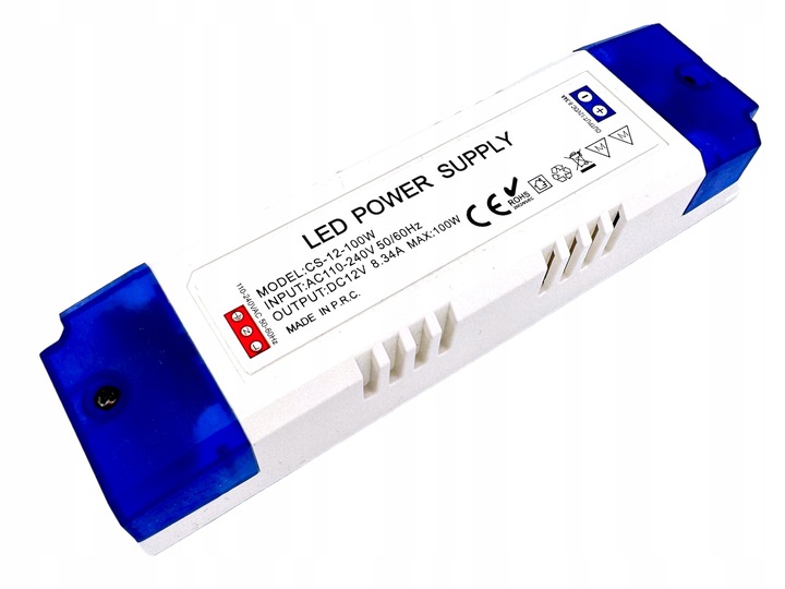 ZASILACZ 12V LED MEBLOWY 100W 8,34A Do Taśmy LED Transformator