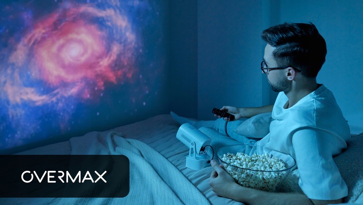 PROJEKTOR RZUTNIK ANDROID TV WIFI BEZPRZEWODOWY OBROTOWY LED PRZENOŚNY