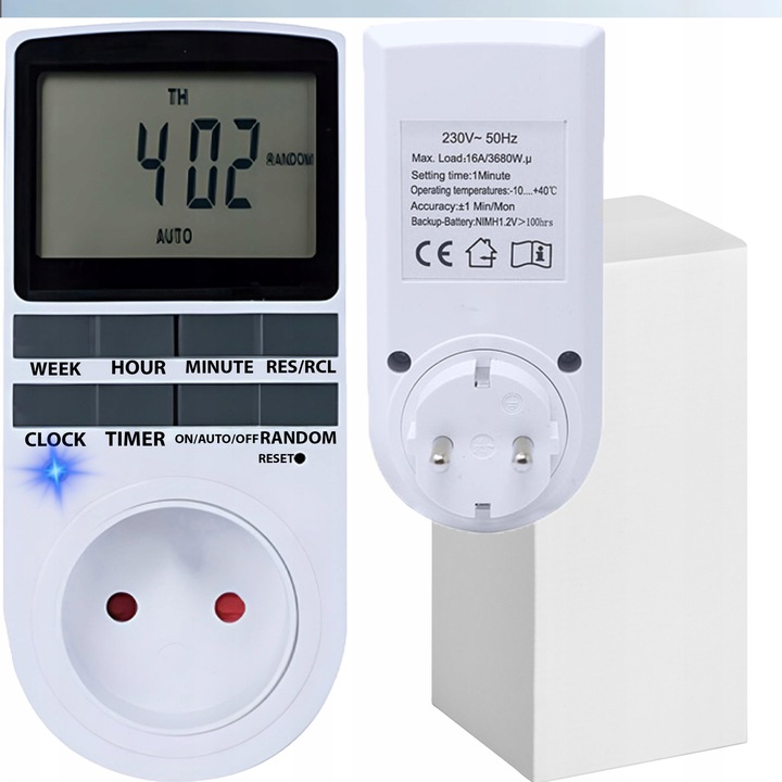 PROGRAMATOR CZASOWY WŁĄCZNIK WYŁĄCZNIK TIMER WYŚWIETLACZ LCD ZEGAR GNIAZDKO