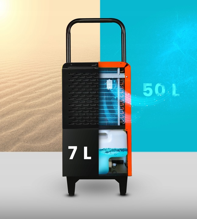 Osuszacz powietrza Wilgoci Pochłaniacz 50L / 24H Przemysłowy Budowlany