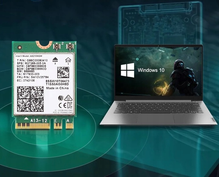 Karta sieciowa do laptopa Intel WiFi 6 6E AX210 Bluetooth 5.3 5374Mbps M.2