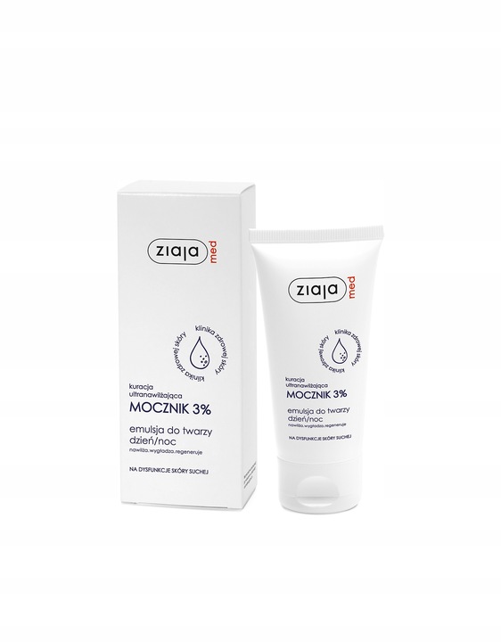 Emulsja do twarzy na dzień i noc nawilżająca mocznik 3% Ziaja Med 50 ml