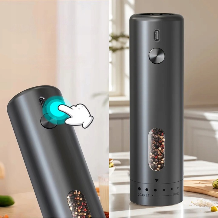 Młynek Elektryczny do Pieprzu i Soli USB Solniczka i Pieprzniczka 2