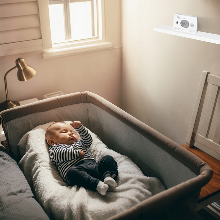 Czujnik Czadu Detektor Tlenku Węgla Czujka CO Termometr 85dB CERTYFIKOWANY