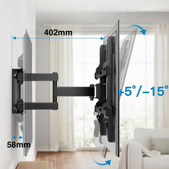 Extra Mocny Obrotowy Uchwyt do Telewizora Wieszak TV 32-90 cali Uniwersalny