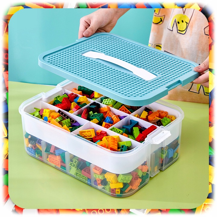 POJEMNIK na Klocki LEGO 4-PIĘTROWY WARSTWOWY ORGANIZER z Przegródkami 24 L