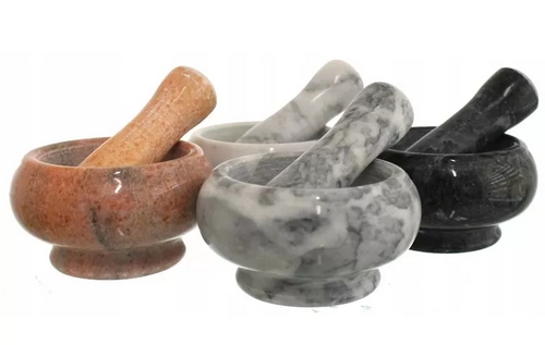 MOŹDZIERZ KUCHENNY KAMIENNY GRANITOWY TŁUCZEK DO UCIERANIA PRZYPRAW ZIÓŁ