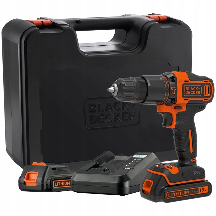 Black Decker Wiertarko wkrętarka udarowa 18V BDCHD18K1B2 2x 2,0Ah 40Nm