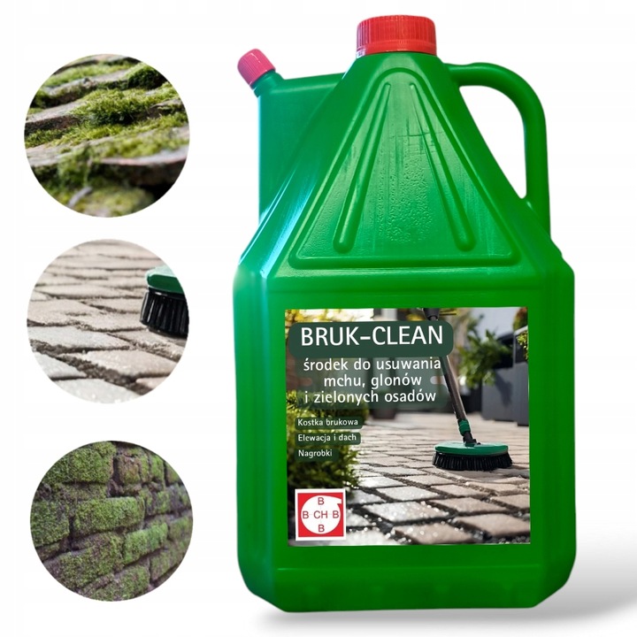 Płyn Środek do usuwania Mchu Glonów i Zielonych Osadów z Kostki Elewacji 5L