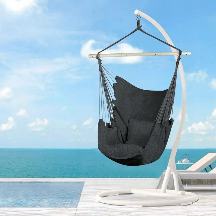 FOTEL WISZĄCY OGRODOWY BRAZYLIJSKI BUJANY HUŚTAWKA HAMAK KOKON + 2