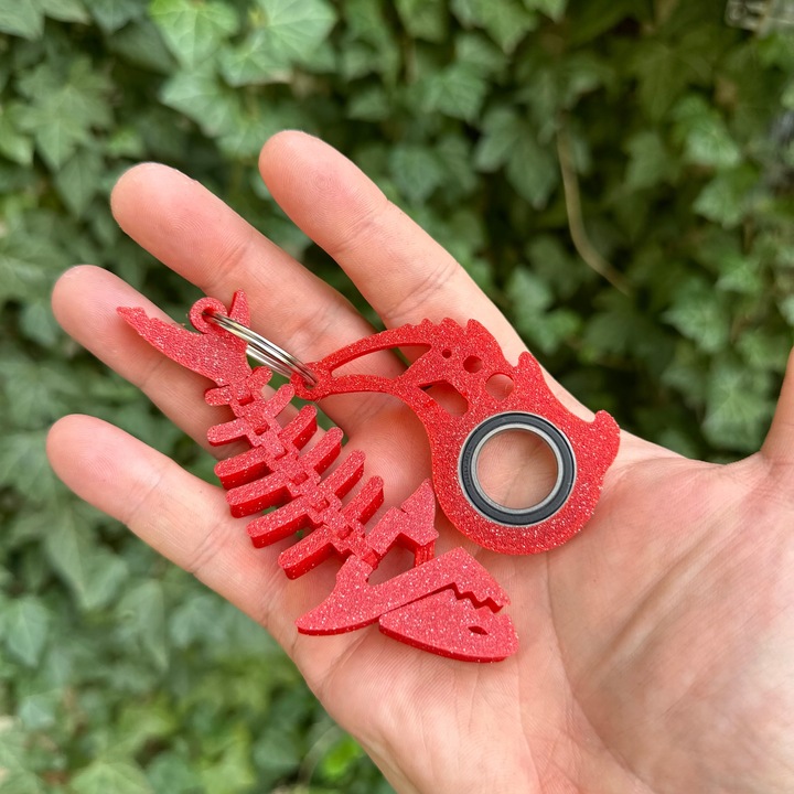 KEYSPINNER Zestaw BRELOK Breloczek do kluczy Keyrambit i Rekin Galaxy Red