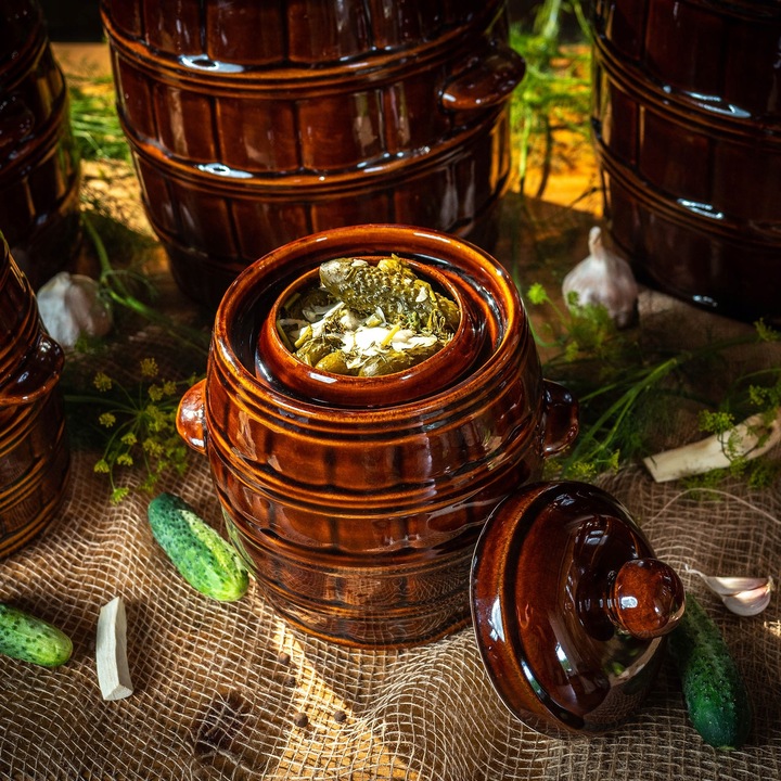 BECZKA KAMIONKA 12L GARNEK DO KISZENIA OGÓRKÓW KAPUSTY Z KOŁNIERZEM