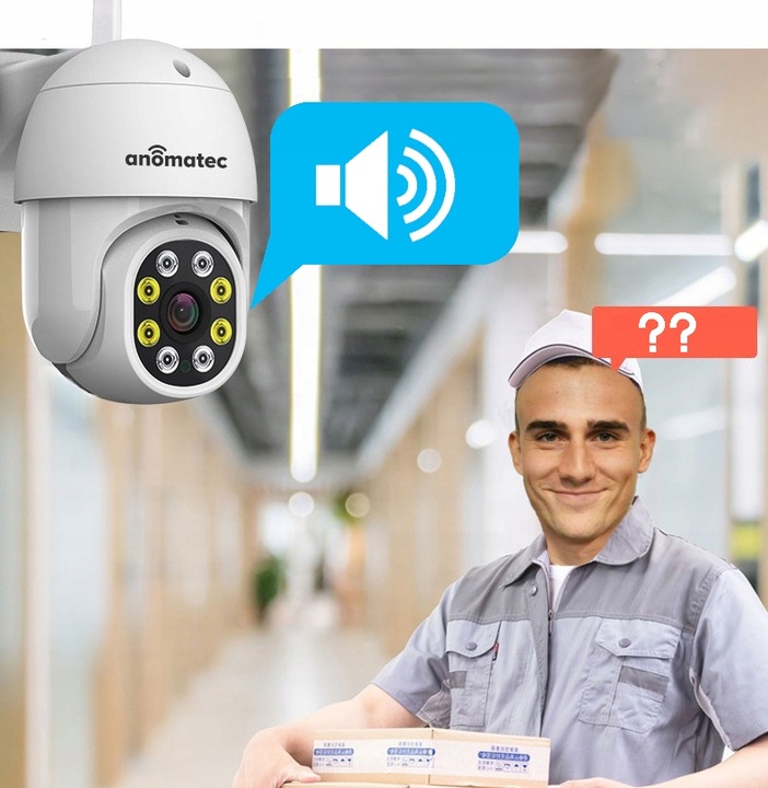 BEZPRZEWODOWA KAMERA OBROTOWA WIFI ZEWNĘTRZNA 4MPX DARMOWA APLIKACJA TUYA