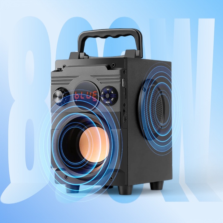 GŁOŚNIK BEZPRZEWODOWY BLUETOOTH PRZENOŚNY 800W MOBILNY Z RADIEM FM USB