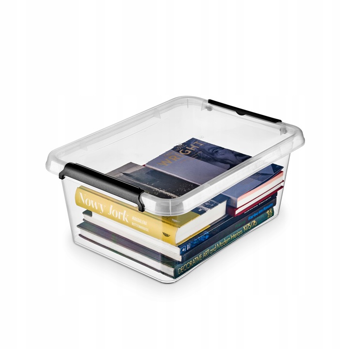 Pojemnik Plastikowy Przeźroczysty z Pokrywą 12,5L Pudełko Pudło