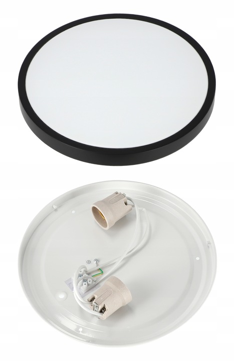 Lampa sufitowa plafon LED 2X E27 okrągły czarny