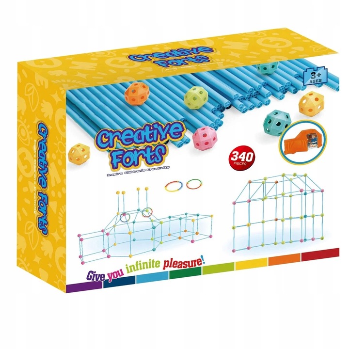 SŁOMKI KLOCKI KONSTRUKCYJNE DUŻE DO BUBOWANIA BAZY 340 elem.