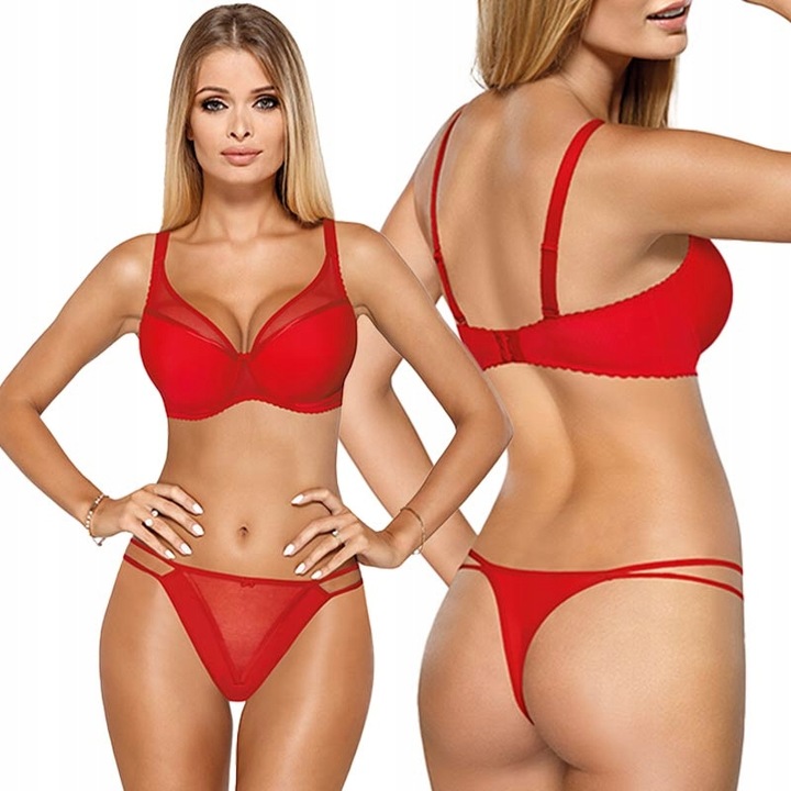 Biustonosz push-up PariPari Ellie czerwony 85F