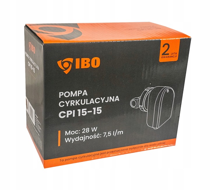 POMPA CYRKULACYJNA OBIEGOWA CWU DO WODY Z KABLEM ENERGOOSZCZĘDNA CPI 15-15