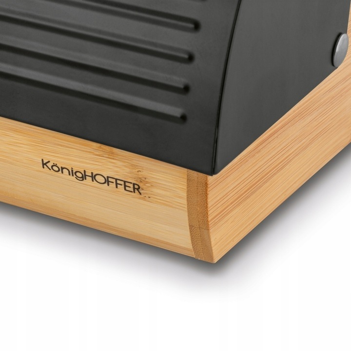 CHLEBAK Bambusowy POJEMNIK CHLEB SOLIDNY LOFTOWY Czarny Konighoffer