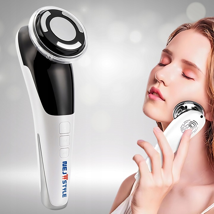 MEZOTERAPIA BEZIGŁOWA MASAŻER DO TWARZY EMS MASAŻ 5w1 LIFTING LED + GRATIS