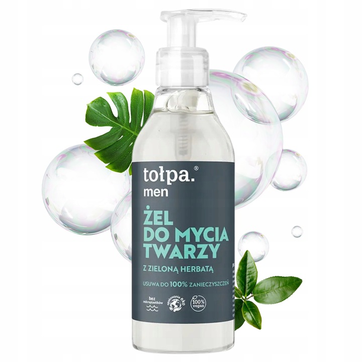 Żel do Mycia Twarzy dla Mężczyzn z Zieloną Herbatą Tołpa Men 195 ml
