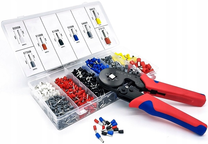 ZESTAW TULEJEK DO ZACISKANIA KONEKTORÓW KOŃCÓWEK KABLI BOX 1200