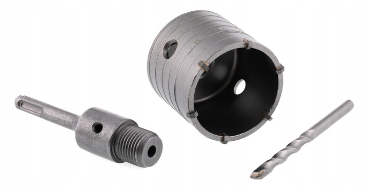 ZESTAW FREZY OTWORNICE SDS+ DO BETONU MURU KORONKI DO PUSZEK 65 + 80