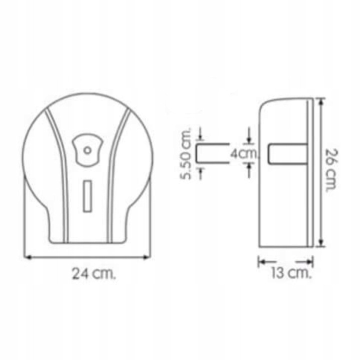 Podajnik Dozownik Pojemnik papier toaletowy Jumbo Biały Naścienny ATEST PZH