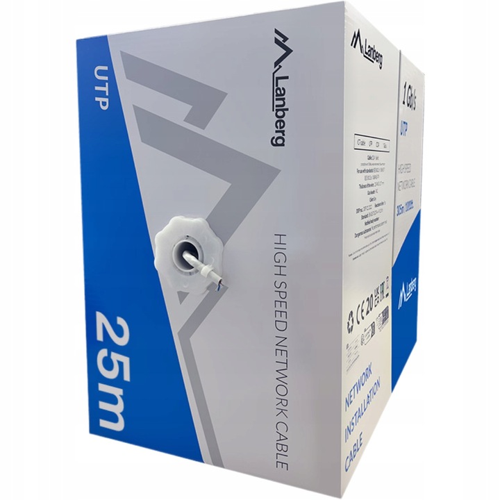 KABEL PRZEWÓD SIECIOWY LAN SKRĘTKA RJ45 UTP KAT.6 CAT.6 25M SZYBKI LANBERG