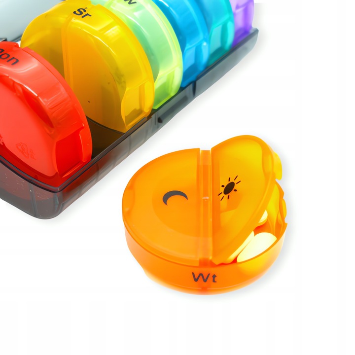 POJEMNIK PUDEŁKO KASETKA ORGANIZER NA LEKI 7 DNI POLSKIE NAPISY