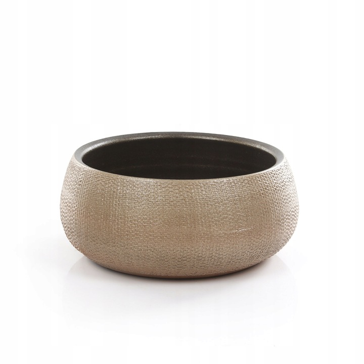 złota osłonka na drzewko BONSAI złote niskie doniczki PORTO BOWL 27/13 cm