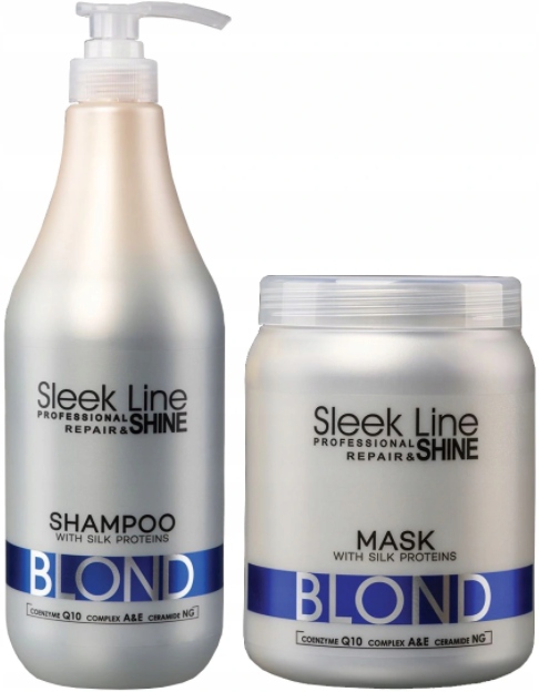 Stapiz ZESTAW XXL Sleek Line Repair Blond Szampon 1000ml + Maska