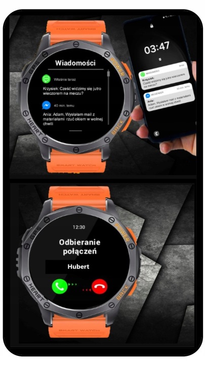 SMARTWATCH MĘSKI Z GPS K67 PL-MENU WODOODPORNY SMSY ROZMOWY SMART WATCH