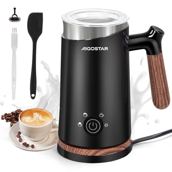 Spieniacz do mleka Podgrzewacz 4 tryby 500w czarny Aigostar