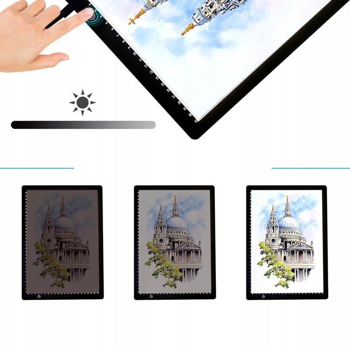 DESKA KREŚLARSKA A4 PODŚWIETLANA TABLICA LED TABLET GRAFICZNY DO RYSOWANIA